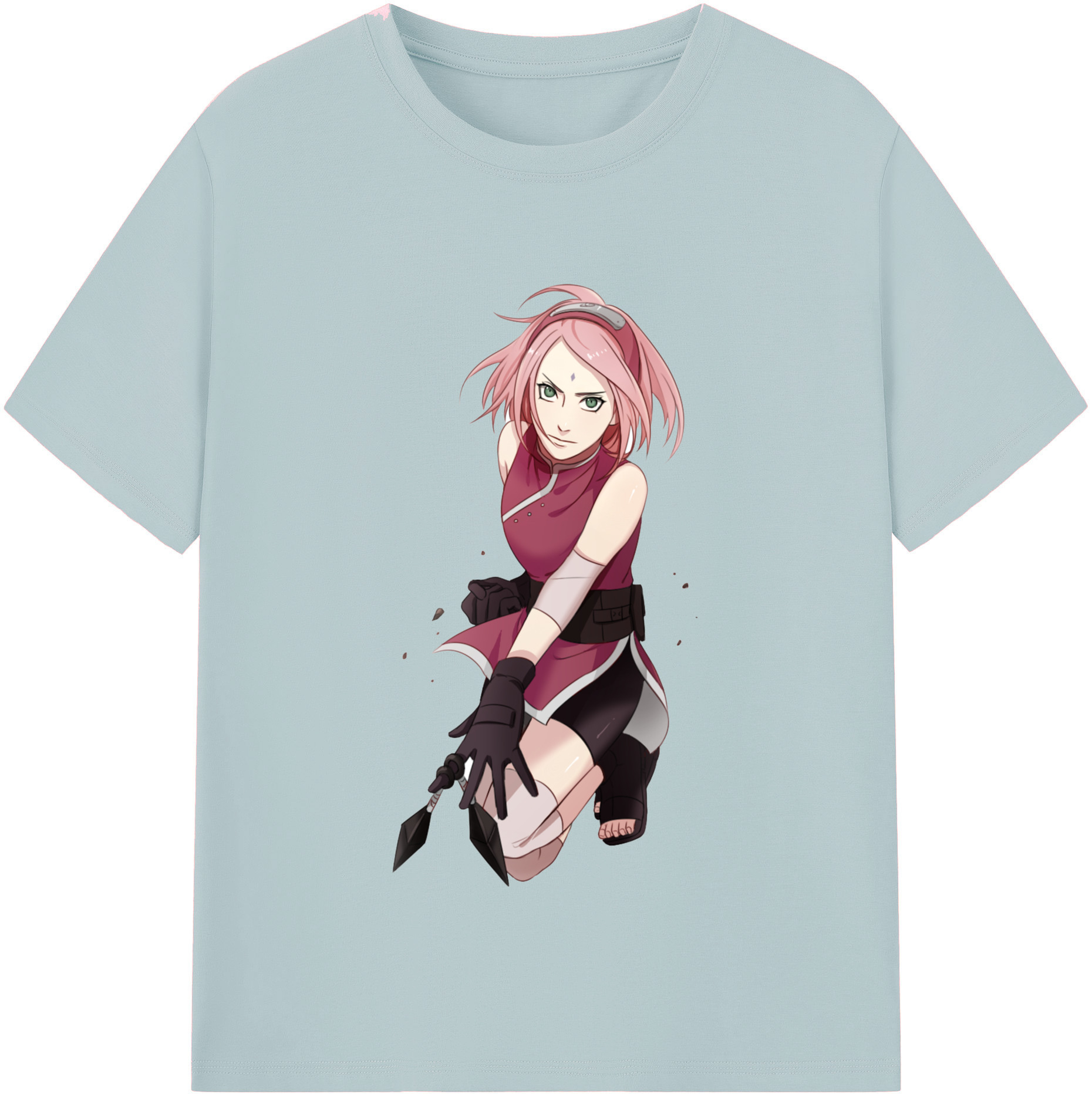 （画像用） NARUTO -ナルト- 春野サクラ Haruno Sakura 綿100％半袖Tシャツ（フロントプリント）